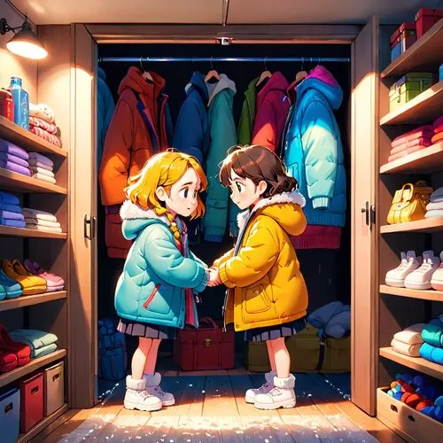 childrenswear,closet,little boy and girl,store window,children is clothing,closets,Anime,Anime,Cartoon