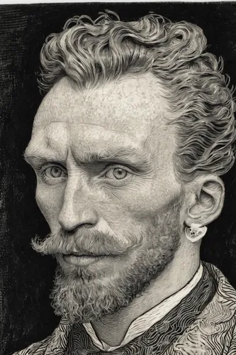 vincent van gogh,lokportrait,albrecht dürer,vincent van gough,michelangelo,leonardo devinci,carpaccio,barberini,benedict herb,the emperor's mustache,leonardo da vinci,pferdeportrait,franz,casement,facial hair,self-portrait,romanescu,count of faber castell,machu pi,theoretician physician,Illustration,Black and White,Black and White 11