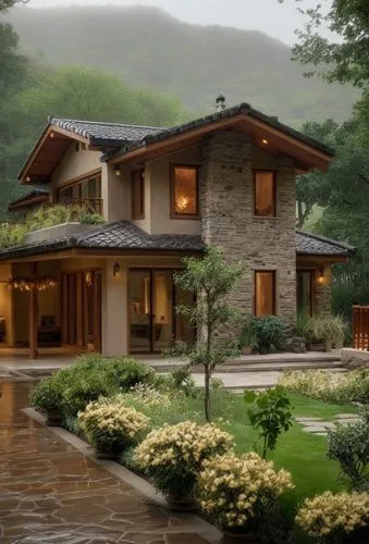 house in mountains,house in the mountains,beautiful home,ryokan,asian architecture,house with lake,landscaped,home landscape,modern house,pool house,house by the water,traditional house,wooden house,forest house,the cabin in the mountains,country estate,landscaping,hovnanian,luxury home,japanese zen garden,Photography,General,Commercial