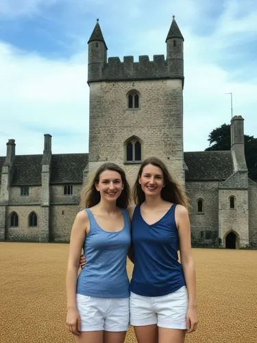 A lovely reminder of my summer vacation in England, which I spent this year with my great friend Elara Silberstern.,two girls standing in front of a castle,chenonceau,royal castle of amboise,carcasson