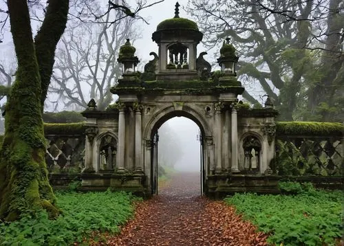 archways,forest chapel,the mystical path,forest cemetery,archway,stone gate,ghost castle,mausoleum ruins,kykuit,heaven gate,entranceways,northern ireland,antrim castle gardens,gateway,farmleigh,bomarzo,ancient ruins,foggy landscape,brodsworth,brympton,Photography,Documentary Photography,Documentary Photography 33