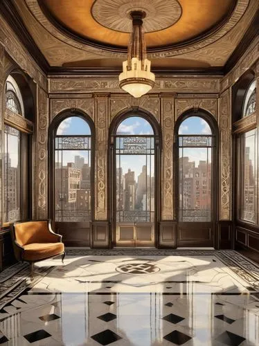 penthouses,brownstone,ornate room,art deco,luxury home interior,ceramic floor tile,hoboken condos for sale,lobby,ballroom,hearst,radiosity,brownstones,apthorp,floor tile,great room,opulently,foyer,3d rendering,minotti,driehaus,Illustration,Realistic Fantasy,Realistic Fantasy 21