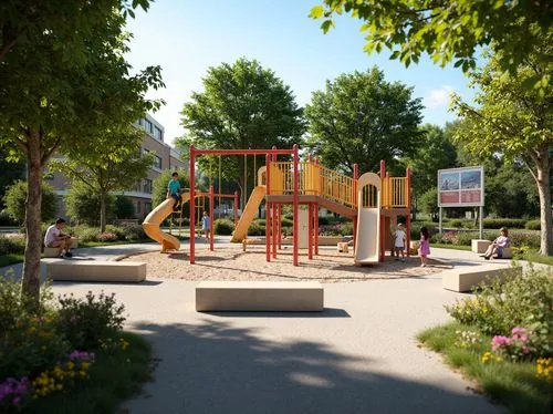 play area,children's playground,playspace,playgrounds,adventure playground,playground,urban park,playset,3d rendering,playworks,swingset,cohousing,climbing frame,play tower,schoolyard,climbing garden,children's playhouse,parc,swing set,kurpark