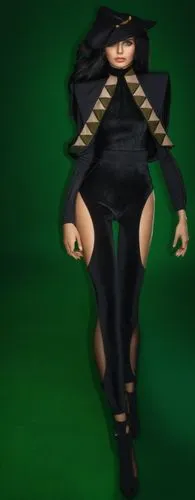 a 3d female is walking on the green background,melora,shego,merula,eldena,greenscreen,ghazan,Photography,General,Realistic