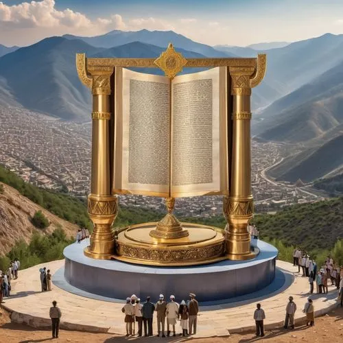 torah,dead sea scroll,trumpet of jericho,mitzvah,genesis land in jerusalem,fountain of friendship of peoples,pesach,mount nebo,place of pilgrimage,the pillar of light,tabernacle,golden candlestick,monument protection,siddur,quran,israel,zoroastrian novruz,judaean desert,magen david,monastery israel