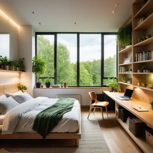 modern room,modern decor,loft,green living,smart home,sleeping room,bedroom,room divider,sky apartment,interior modern design,great room,shared apartment,canopy bed,contemporary decor,guest room,interior design,bedroom window,modern living room,an apartment,modern style,Photography,General,Natural