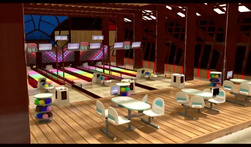 poker table,sushi boat,japanese restaurant,mahjong,board room,floating restaurant,stage design,dining room,japanese-style room,billiard room,yatai,meeting room,conference room,gymnastics room,piano bar,beach restaurant,bar billiards,dining table,cube stilt houses,izakaya