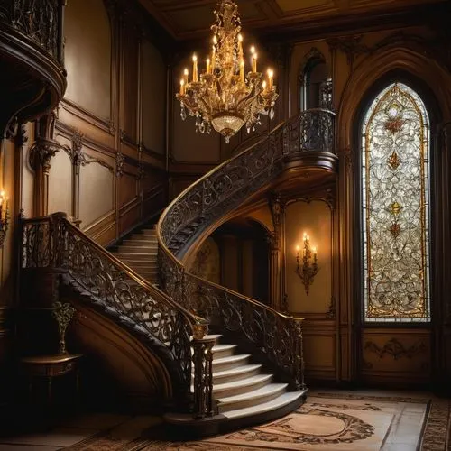 staircase,outside staircase,stairway,staircases,ornate,victorian,winding staircase,stair,stairs,escalera,ornate room,stairwell,victorian style,escaleras,upstairs,entryway,entranceway,hallway,circular staircase,old victorian,Illustration,Paper based,Paper Based 28