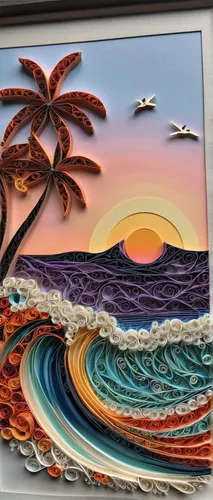 glass painting,fused glass,seascape,sand art,plate full of sand,framed paper,rainbow waves,computer art,painting technique,watercolor frame,watercolour frame,sea landscape,japanese wave paper,beach landscape,floral and bird frame,water waves,beautiful frame,art painting,coral swirl,fabric painting,Unique,Paper Cuts,Paper Cuts 09