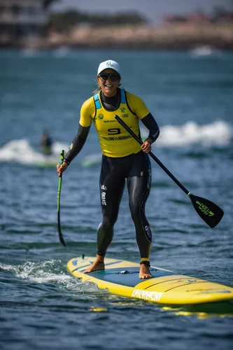 Brazil's Lena Guimaraes won the women's SUP racing event at Lima 2019 ©Getty Images,standup paddleboarding,stand up paddle surfing,surf kayaking,sea kayak,paddleboard,slalom skiing,surface water sport