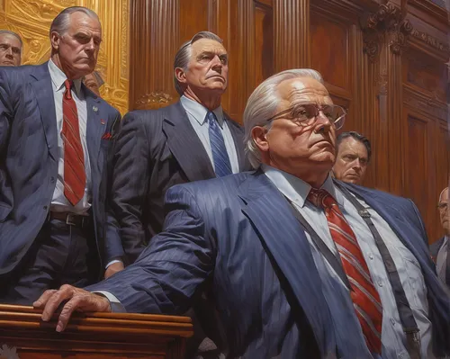 judiciary,federal staff,seven citizens of the country,jury,congress,men sitting,us supreme court,contemporary witnesses,gavel,politician,common law,secret service,oil painting on canvas,supreme court,justice scale,the men,civil servant,lawyers,senator,authorities,Illustration,Realistic Fantasy,Realistic Fantasy 03