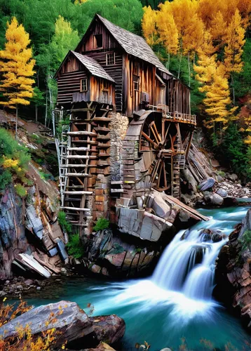 water mill,old mill,log home,dutch mill,log cabin,house in mountains,water wheel,the cabin in the mountains,house in the mountains,gristmill,flour mill,wooden house,wooden houses,mill,house in the forest,fall landscape,home landscape,fisherman's house,mountain huts,salt mill,Art,Artistic Painting,Artistic Painting 38