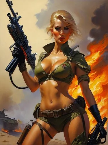 bulletgirl,girl with gun,girl with a gun,bisley,commando,woman holding gun,Conceptual Art,Fantasy,Fantasy 04