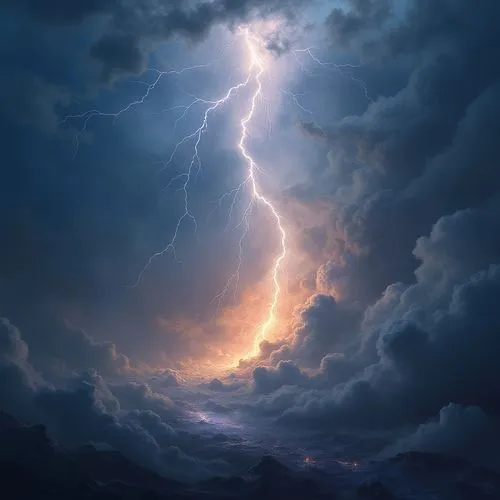 lightning storm,a thunderstorm cell,thunderclouds,orage,lightning,lightning bolt,lightning strike,storm clouds,tormenta,thunderstorms,thundering,storms,thunderstruck,thunderheads,tormentine,thundershower,thundershowers,dramatic sky,storm,supercell,Illustration,Realistic Fantasy,Realistic Fantasy 01