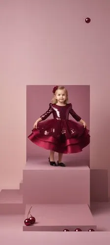 With sequin burgundy ,the  is in a red dress,cranberry,bellhop,maraschino,lenderman,tumbling doll,radicchio,Photography,General,Realistic