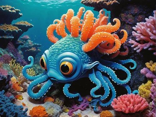 sea animal,coral guardian,marine animal,fun octopus,under sea,cephalopod,nemo,under the sea,octopus,octo,sea life underwater,dori,octopus tentacles,cousteau,octopi,coral fish,marine life,coral reef,dorid,sea creatures,Illustration,Black and White,Black and White 17