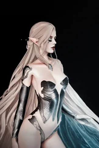 fantasy woman,winterblueher,goddess of justice,a200,3d figure,3d model,ice queen,dark elf,show off aurora,tiber riven,eris,3d render,blue enchantress,celebration cape,cosmetic,anime 3d,elsa,venera,allies sculpture,3d rendered