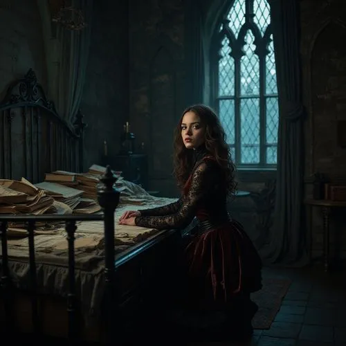 ginny,hermione,headmistress,miniaturist,pureblood,pianoforte,trelawney,bibliophile,gothic portrait,victoriana,pianist,fairytales,stoker,the piano,melisandre,wizarding,cosette,manuscripts,fairy tale,belle,Photography,General,Realistic