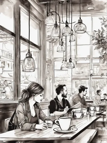 parisian coffee,paris cafe,coffee tea illustration,the coffee shop,coffee shop,watercolor cafe,coffeehouse,coffee tea drawing,tearoom,women at cafe,watercolor tea shop,cafe,coffee watercolor,coffee background,woman at cafe,street cafe,coffee break,café,teatime,afternoon tea,Illustration,Black and White,Black and White 34