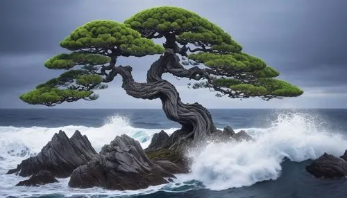 the japanese tree,bonsai tree,dragon tree,isolated tree,bonsai,pine tree,islet,japanese waves,celtic tree,lonetree,lone tree,art forms in nature,an island far away landscape,canarian dragon tree,floating island,magic tree,granite island,flourishing tree,coastal landscape,arbre,Photography,Artistic Photography,Artistic Photography 11