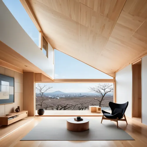 Design modern Japanese architecture with sleek lines, minimalist interiors, and innovative materials. Craft a contemporary atmosphere for a sophisticated and urban space.,japanese architecture,califor