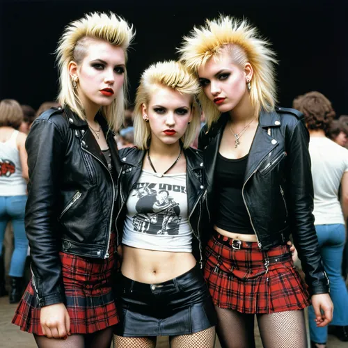 the style of the 80-ies,punk,goth subculture,eighties,punk design,bad girls,thrash metal,retro eighties,streampunk,teens,grunge,plastics,goths,callisto,goth weekend,birds of prey-night,goth festival,birds of prey,stray cats,young women,Illustration,American Style,American Style 14