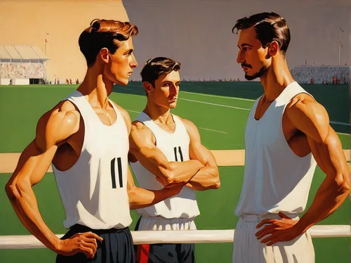 modern pentathlon,athletics,gazelles,sportsmen,sportsman,track and field athletics,track and field,pentathlon,athletes,multi-sport event,individual sports,sports uniform,rowers,basque rural sports,long-distance running,sports,sports collectible,team sports,decathlon,rowing team,Art,Classical Oil Painting,Classical Oil Painting 12