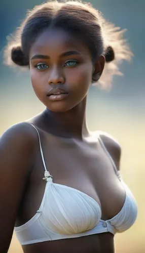 young woman posing for the camera,A fashion model looking to the camera,african american woman