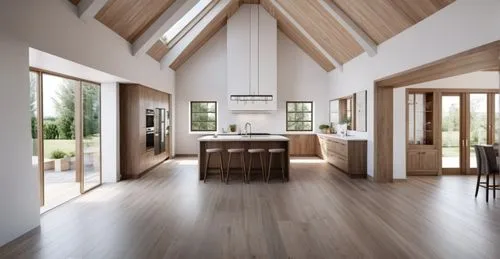 hardwood floors,wooden beams,wood floor,wooden floor,modern kitchen interior,laminated wood,Photography,General,Realistic