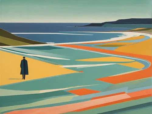 olle gill,gower,estuary,beach landscape,cornwall,man at the sea,north sea coast,saltburn by the sea,coastal landscape,runswick bay,travel poster,coast line,saltburn,estuarine,chalk cliff,cromer,dorset,saltburn beach,carol colman,exploration of the sea,Art,Artistic Painting,Artistic Painting 08