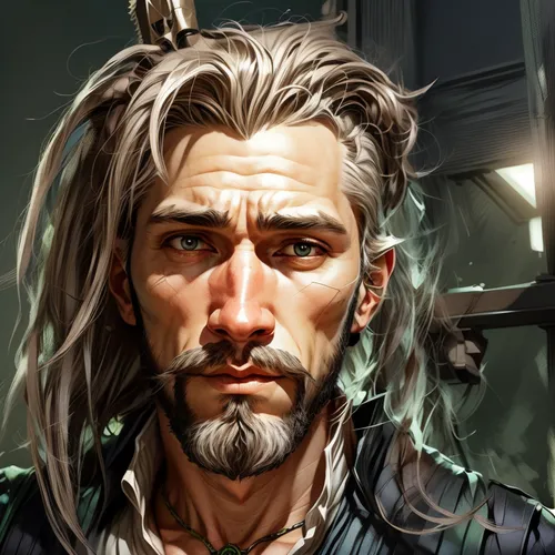 konstantin bow,male elf,male character,lokportrait,portrait background,witcher,cg artwork,thorin,custom portrait,dane axe,man portraits,twitch icon,mercenary,merchant,the wanderer,self-portrait,game illustration,vendor,sci fiction illustration,the long-hair cutter