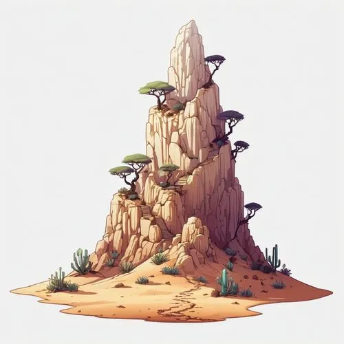 mushroom island,bird tower,animal tower,bird island,cartoon forest,mushroom landscape,Illustration,Abstract Fantasy,Abstract Fantasy 11