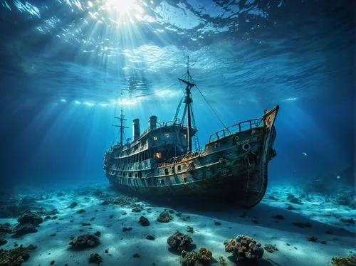 sunken ship,sunken boat,shipwrecks,shipwreck,underwater background,underwater landscape,ocean underwater,ship wreck,the wreck of the ship,aground,deep ocean,commercial fishing,underwater world,thereunder,the bottom of the sea,seabed,shipwrecked,undersea,sea fantasy,deep sea,Photography,General,Realistic