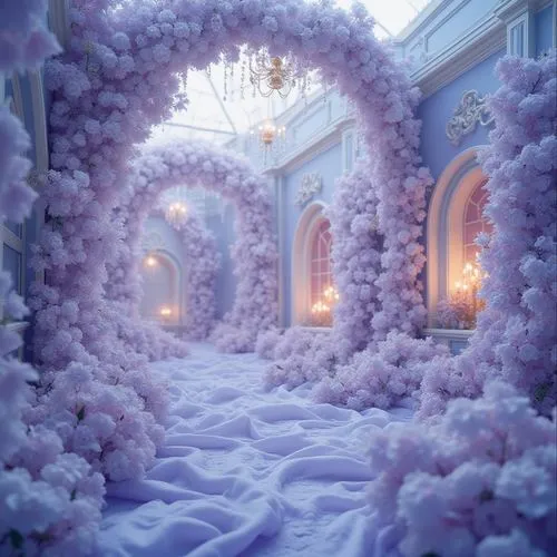 3d fantasy,fragrant snow sea,winter dream,heaven gate,ice castle,candyland,wonderland,hoarfrost,fairy forest,pearl border,infinite snow,enchanted,lilac arbor,snowhotel,fairyland,3d background,fairy world,crystallize,background design,dreamhouse,Photography,General,Realistic