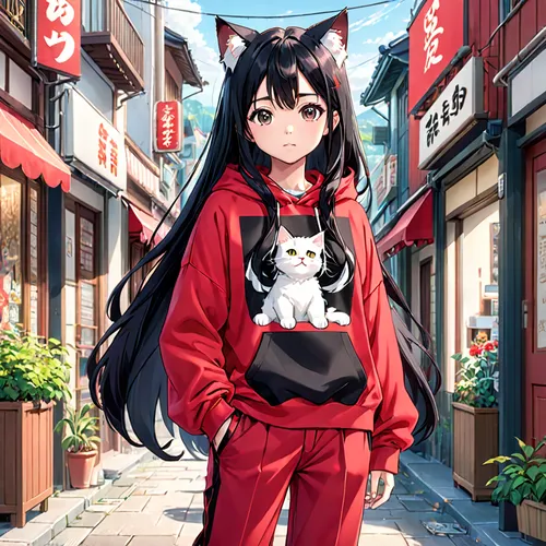 anime japanese clothing,kitsune,akita inu,street cat,inari,tracksuit,akita,long-haired hihuahua,puma,cat's cafe,torii,cat kawaii,hoodie,alley cat,nico,stray cat,nikko,nyan,furtai,harajuku,Anime,Anime,Traditional