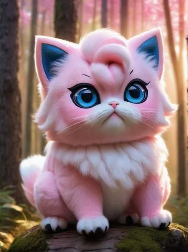 jigglypuff,pink cat,korin,blossom kitten,mogwai,puxi,cute cartoon character,minbu,cute cat,blue eyes cat,mogaka,cat kawaii,chua,kittani,murgatroyd,furgal,cat with blue eyes,doll cat,himalayan persian,jiwan,Illustration,Paper based,Paper Based 26