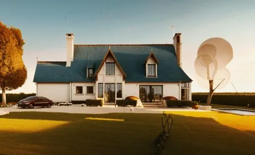 southfork,country house,farmhouse,frisian house,dish antenna,aerostats,Photography,General,Realistic