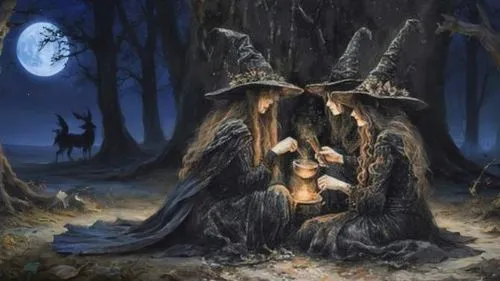 moonsorrow,norns,fantasy picture,halloween bare trees,hecate,druids