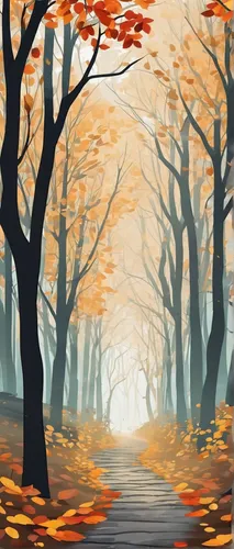 autumn forest,autumn background,autumn landscape,fall landscape,autumn theme,autumn trees,autumn scenery,autumn walk,background vector,halloween background,the trees in the fall,halloween bare trees,autumn fog,forest road,trees in the fall,deciduous forest,forest landscape,the autumn,autumn idyll,forest background,Unique,Design,Sticker