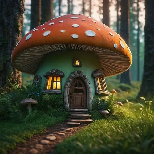 mushroom landscape,fairy house,forest mushroom,mushroom island,3d render,fairy village,fairy door,house in the forest,toadstool,toadstools,mushroom,little house,forest mushrooms,mini mushroom,mushroom hat,fairy forest,mushroom type,fairy chimney,render,miniature house,Photography,General,Fantasy