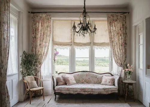 shabby-chic,shabby chic,window valance,bay window,window treatment,danish room,french windows,sitting room,ornate room,window curtain,a curtain,four-poster,bedroom window,interiors,bedroom,four poster,shabby,curtains,sash window,danish furniture,Photography,General,Natural