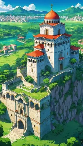 meteora,kanto,seborga,ancient city,machico,summit castle,yoshikuni,teikoku,yazaki,venanzio,katara,new castle,ganjavi,abuza,castletroy,ghibli,knight's castle,castlelike,citadel,mura,Illustration,Japanese style,Japanese Style 03