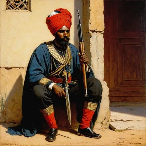 sardari,zouave,zouaves,janissary,sikhs,bahakel,khaldiyah,efendi,turkistani,khalsa,turban,sikh,sandokan,jajouka,sikhism,ghaznavids,red avadavat,naqshbandi,sikhanyiso,hodja,Art,Classical Oil Painting,Classical Oil Painting 42