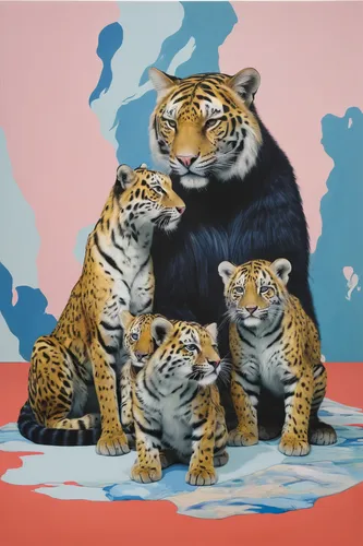 Compose an emotional poem describing the bond between a mother and her cubs in the felidae family.,tigers,endangered,big cats,animals,tropical animals,young animals,asian tiger,zoo,the animals,amurtig