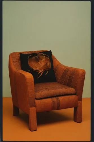 70s, orange-brown textures, vintage ,a woman in a chair with her head up,armchair,chairwoman,chair,cochair,norota,friedberger,Photography,Documentary Photography,Documentary Photography 04