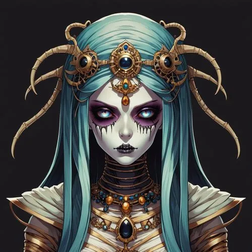 medusa,kommuna,vestal,estess,priestess,medusa gorgon,Illustration,Abstract Fantasy,Abstract Fantasy 11