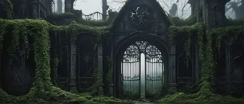 mirkwood,rivendell,elven forest,enchanted forest,holy forest,fairytale forest,fairy forest,forest chapel,fangorn,haunted forest,elfland,witch's house,witch house,green forest,the forest,hall of the fallen,moss landscape,arboles,the threshold of the house,house in the forest,Illustration,Realistic Fantasy,Realistic Fantasy 12