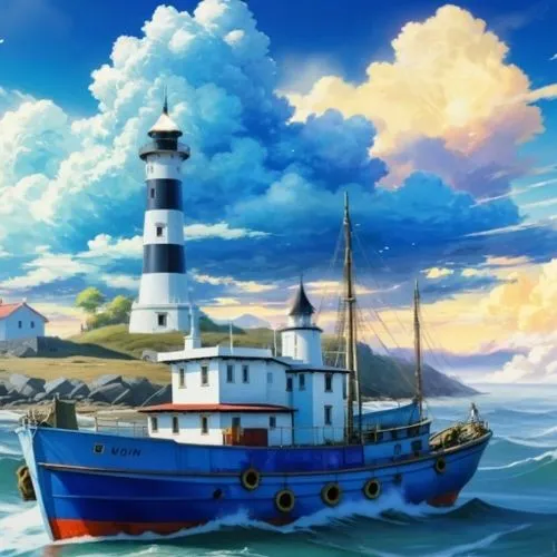 yazaki,sea fantasy,schoolship,hausser,ponyo,fishing boat