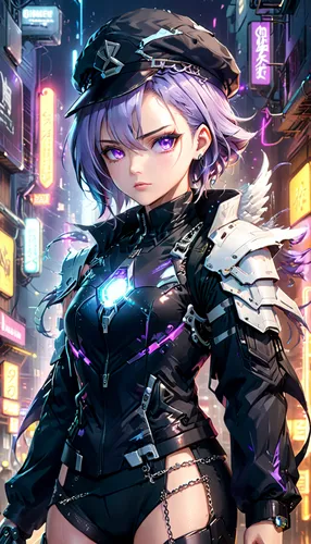 officer,piko,wiz,meteora,cyber,policewoman,police officer,magna,uruburu,cyber glasses,light cruiser,eris,crow queen,shinjuku,portrait background,admiral,ruler,french digital background,fuki,violet,Anime,Anime,General