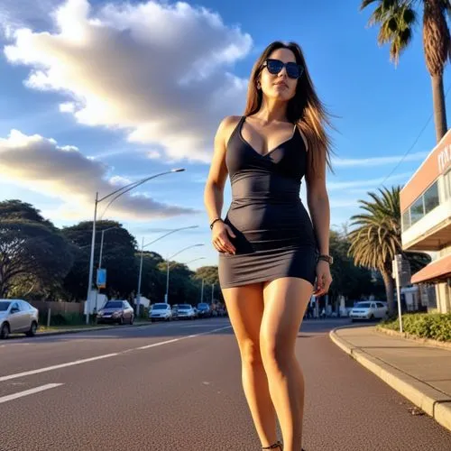 a beautiful woman in a tight black dress,woman walking,transadelaide,gold coast,coolangatta,maunganui,aucklander